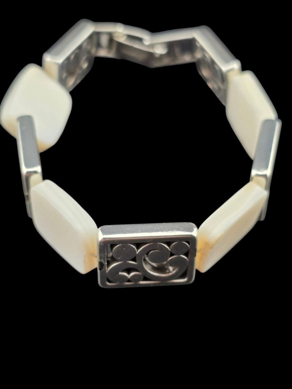 Brighton Contempo Mother Of Pearl Bracelet Silver-Tone 6.5 Inches Retired - Picture 6 of 10